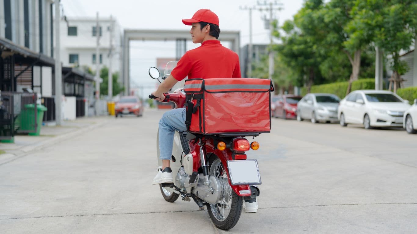 Delivery Man & Motorcycle